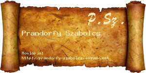 Prandorfy Szabolcs névjegykártya